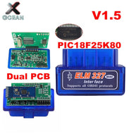 Dual Double 2PCB PIC18F25K80 Firmware 1.5 ELM327 V1.5 OBD2 Bluetooth Diagnostic Interface ELM 327 V1.5 Hardware Support More Car