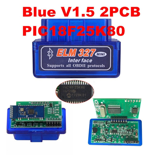 Boitier de diagnostic OBD2 ELM327 V1.5 pic 18f25k80 – Bluetooth